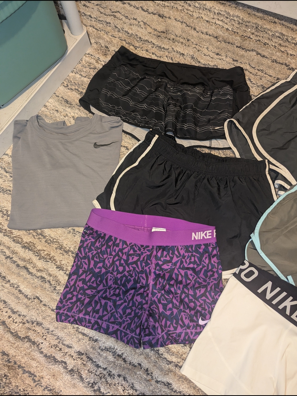 Nike Women's Assorted Performance Shorts - Black, Gray, Olive, Purple, White - Picture 3 of 3